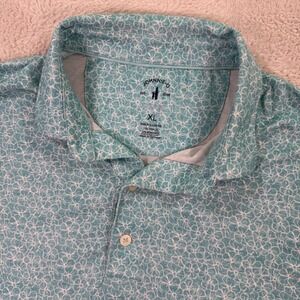 Johnnie-O Top Shelf Men XL Golf Polo Shirt Gleneagles Floral Print Preppy Casual